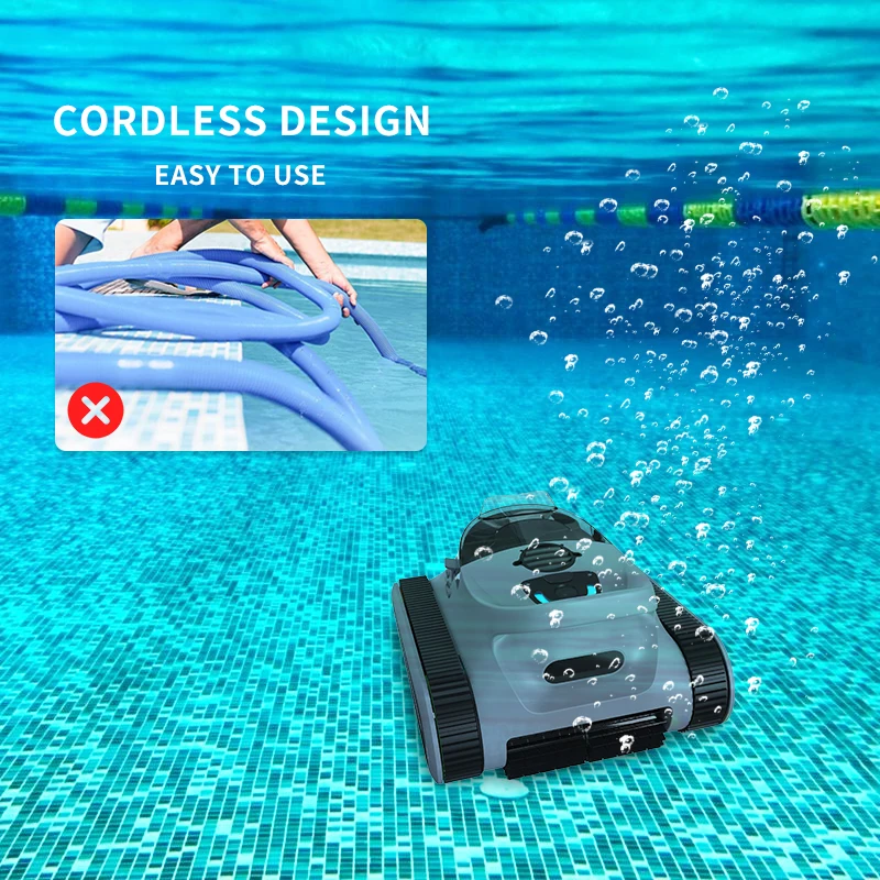 Cordless Pool Cleaning Cordless Rechargeable Automatic Pool Vacuum Cleaning Robot Intelligent Wireless Pool Robot Cleaner