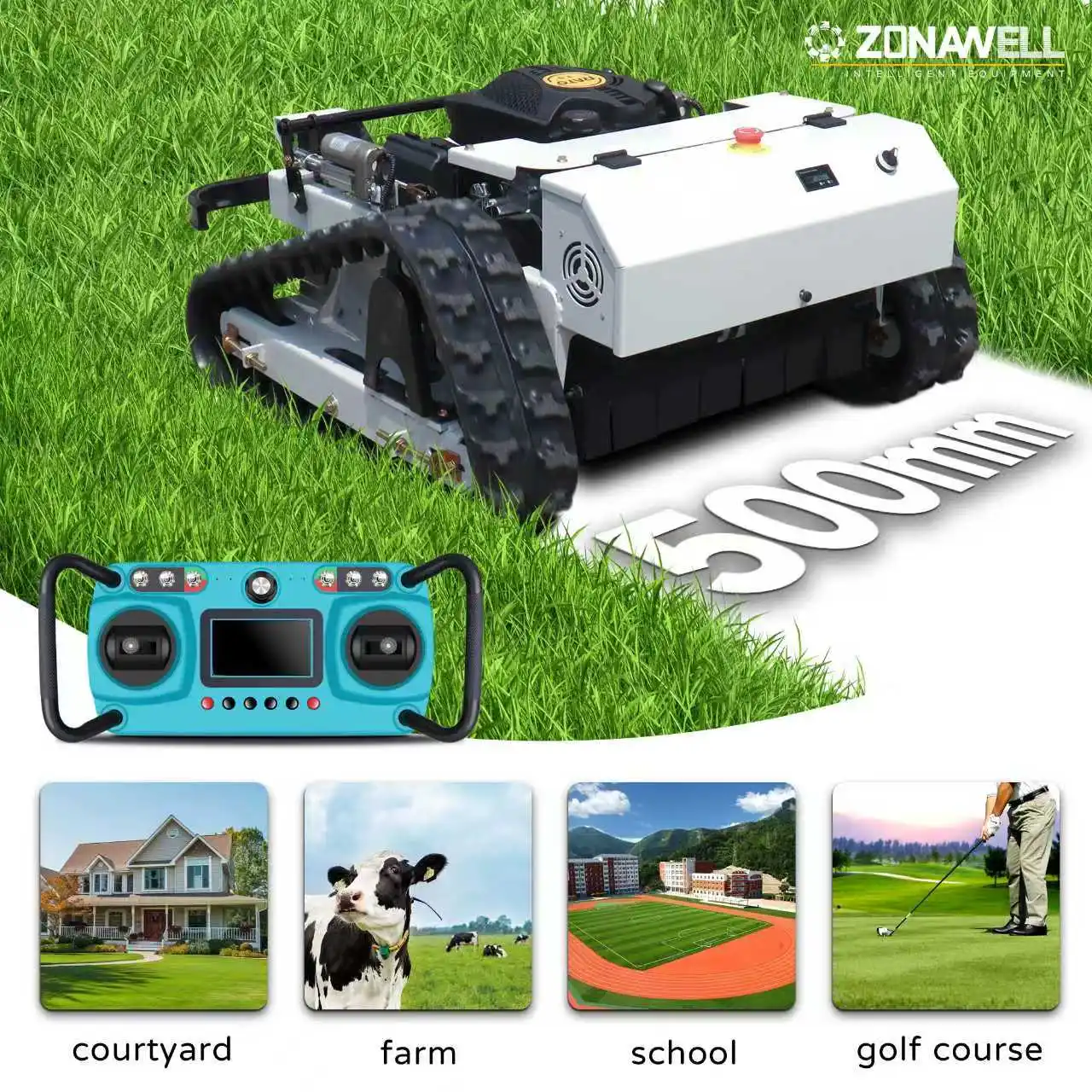 تخصيص التحكم عن بعد جزازة العشب الزاحف 4 السكتة الدماغية التحكم اللاسلكي جزازة العشب روبوت Weeder جرار صفر دوران