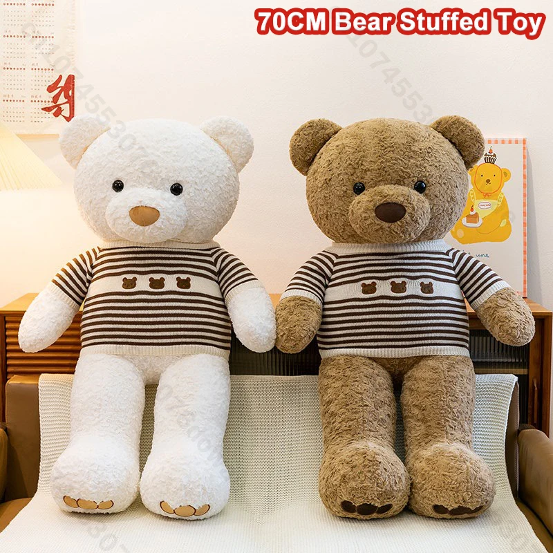 

70CM New Brown White Teddy Bear Stuffed Animals Plush Toys Doll Pillow Cushion Kids Lovers Birthday Valentines Girlfriend Gift