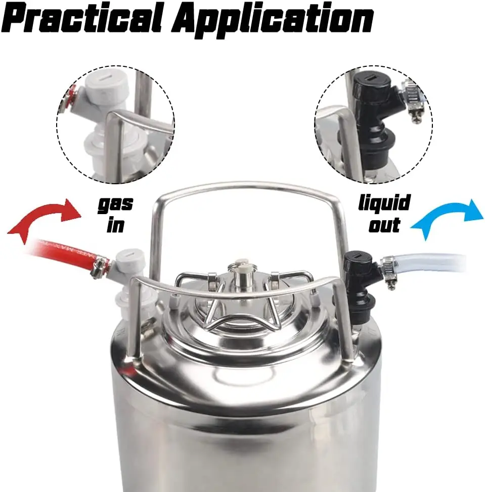 Cornelius Keg Ball Lock Disconnect - Include Ball Lock Gas Disconnect 1/4 Barb Ball Lock Liquid Disconnect 1/4 Barb with Beer