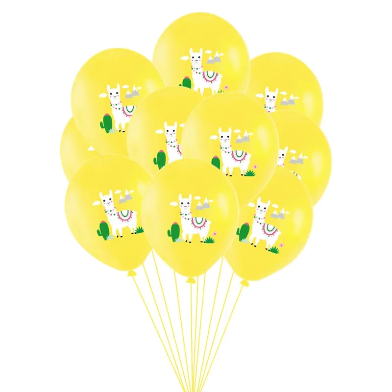 12inch Cartoon Animal Alpaca Llama Cactus Latex Balloons Mexican Party Happy Birthday Air Ball Baby Shower Wedding Party Supply