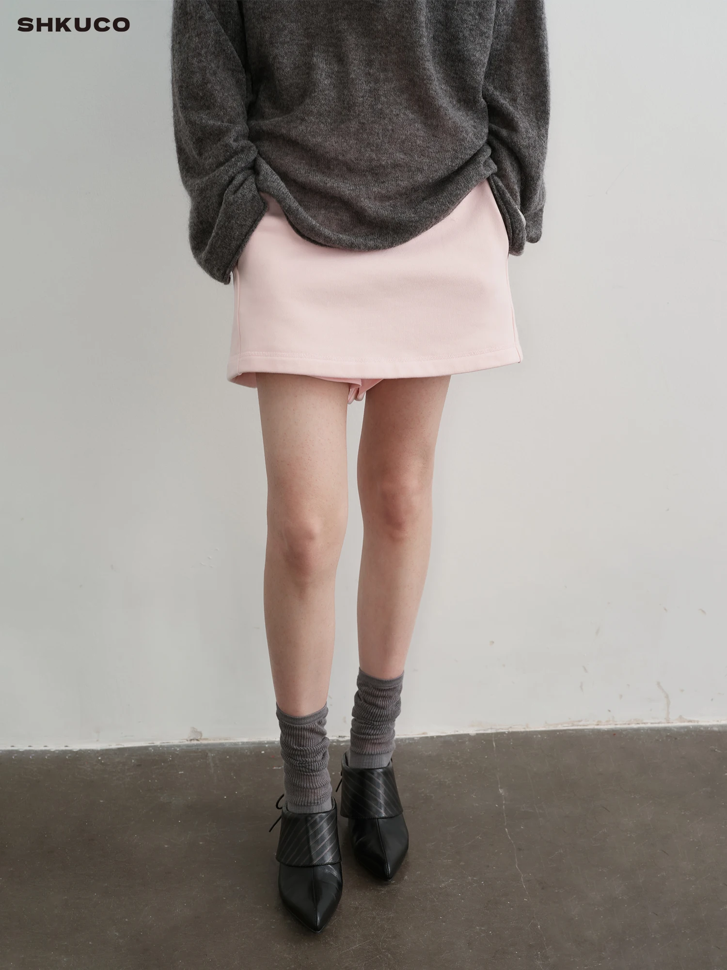 

Розовые женские юбка-шорты из чистого хлопка с низкой талией, А-силуэт, повседневные, из хлопковой ткани