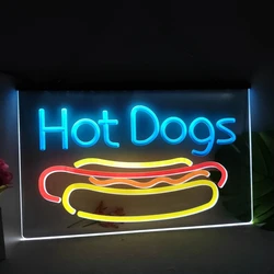 Hot Dog Dogs Cafe Lounge Lure Multicolour Luminous Sign with Neon Light Emitting Effect Home Decor Bedroom Wall