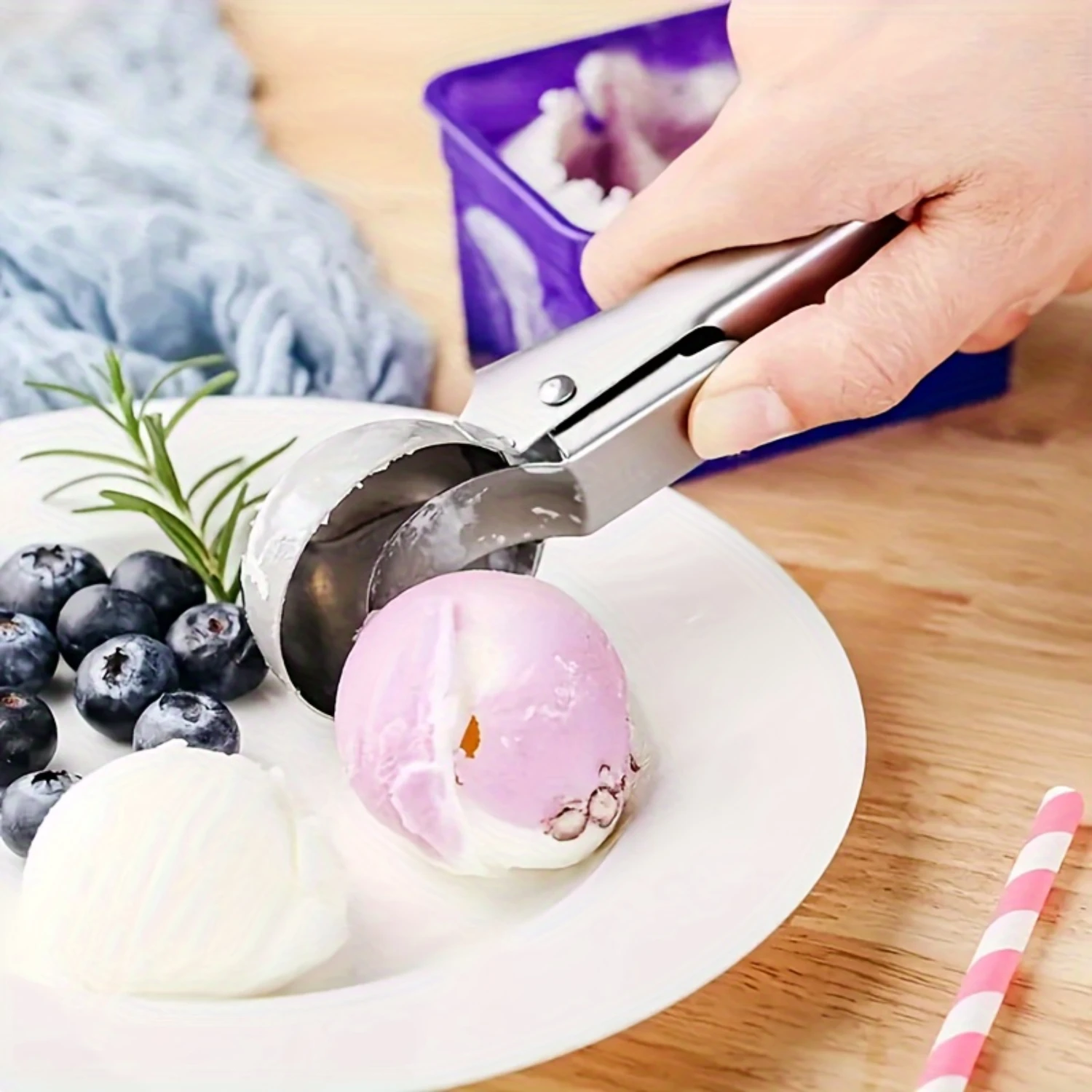Durable Premium Stainless Steel Ice Cream Scoop With Trigger - Dishwasher Safe, Perfect For  Yogurt & Watermelon Balls, Creati