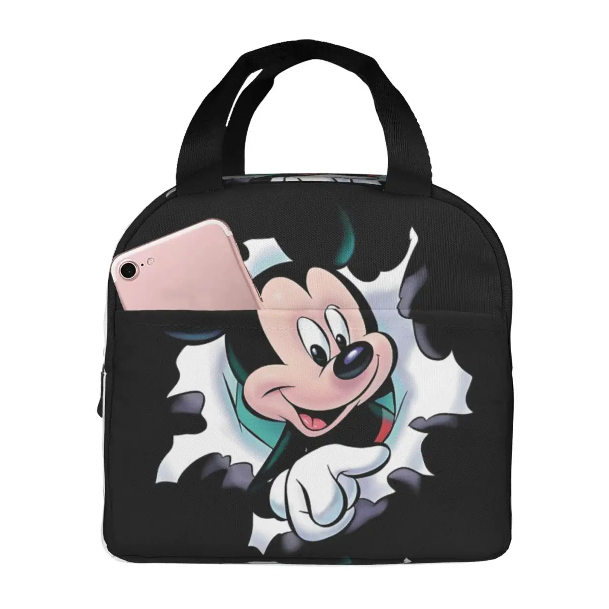 

Cartoon Mickey Mouse Anime Thermal Insulated Lunch Bag Resuable Lunch Container for School Office Outdoor Storage Food Box