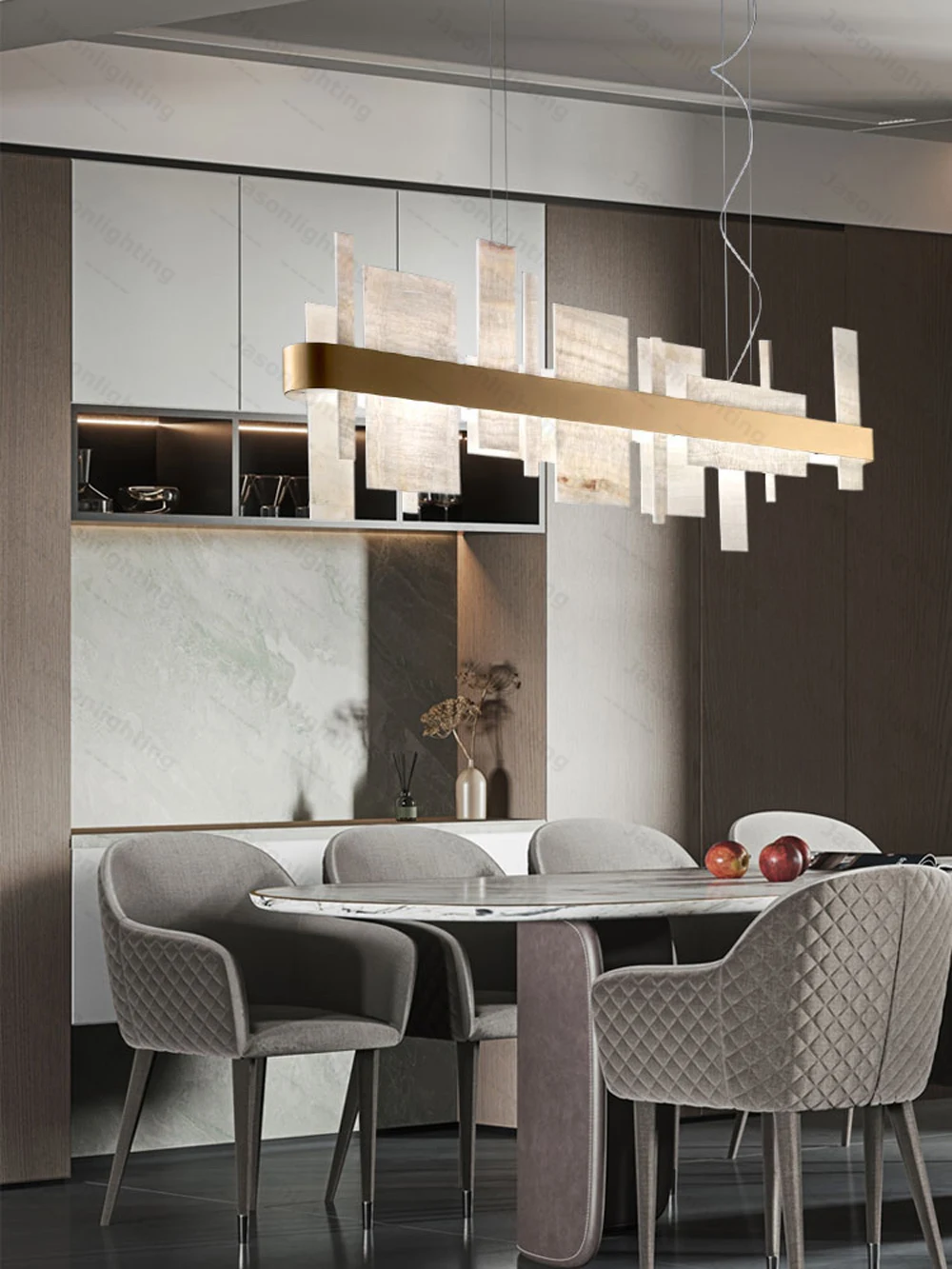 60-180CM Natural Marble Series Dimmable LED Chandelier
