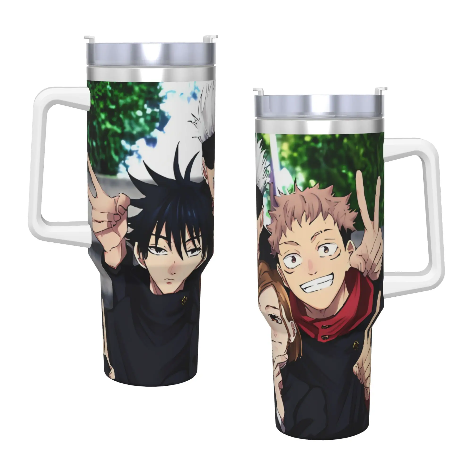 Anime Juju Characters Stainless Steel Tumbler  Beach Mugs Cup 40oz Thermal Cups Portable Cold Drink Milk Tea Water Bottle