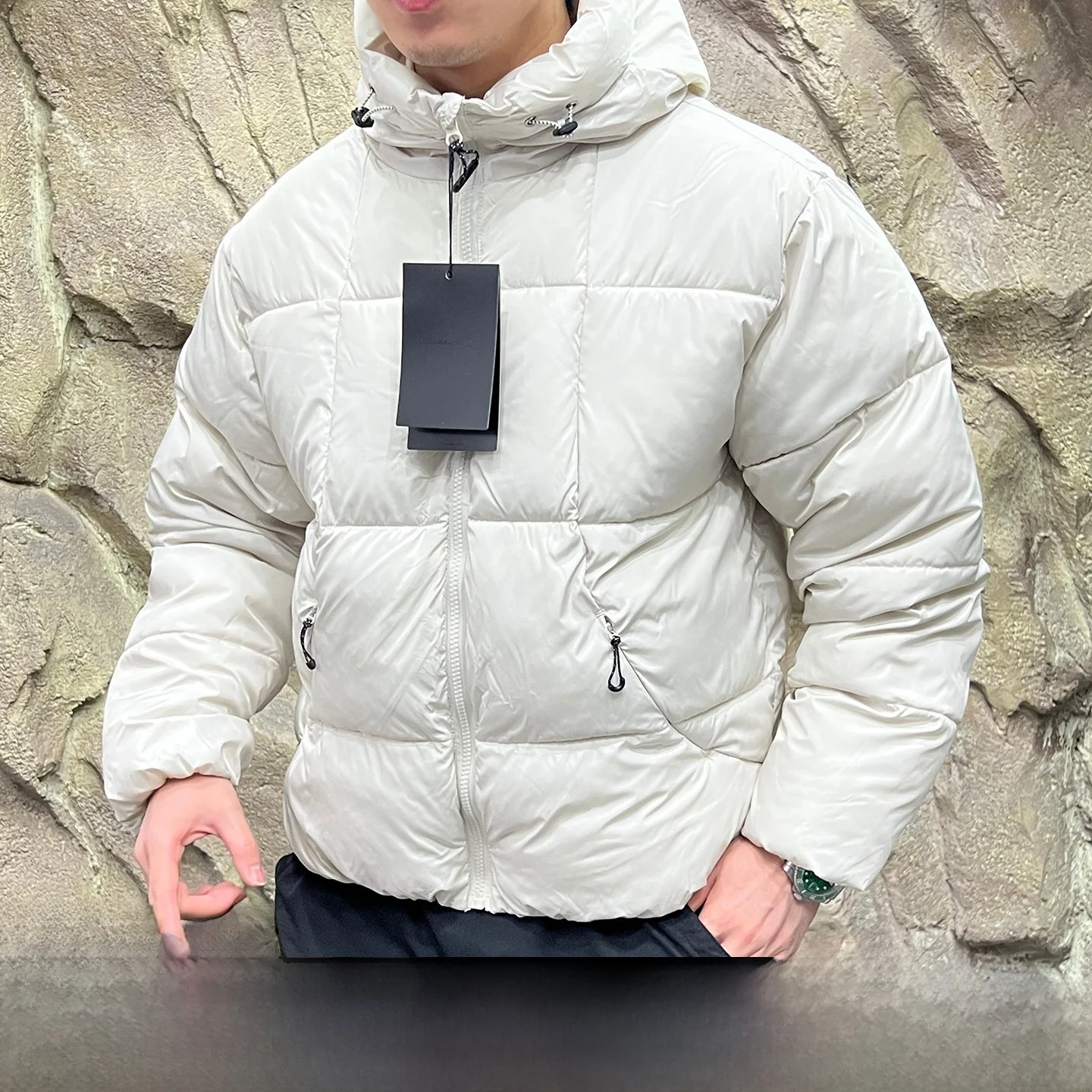 

Trendy Design Thickened Padded Hooded Cotton Jacket Warm Couple's Outerwear Standard Fit Long Sleeve Cleanfit Pure Color