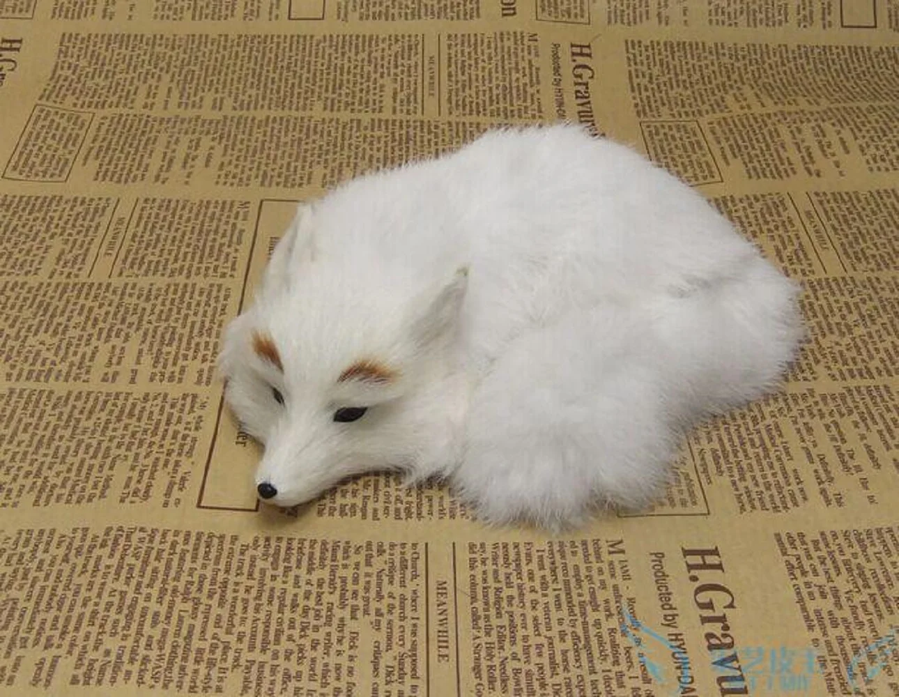 simulation sleeping fox 17x11cm hard model,polyethylene&fur toy prop,home decoration Xmas gift 2082