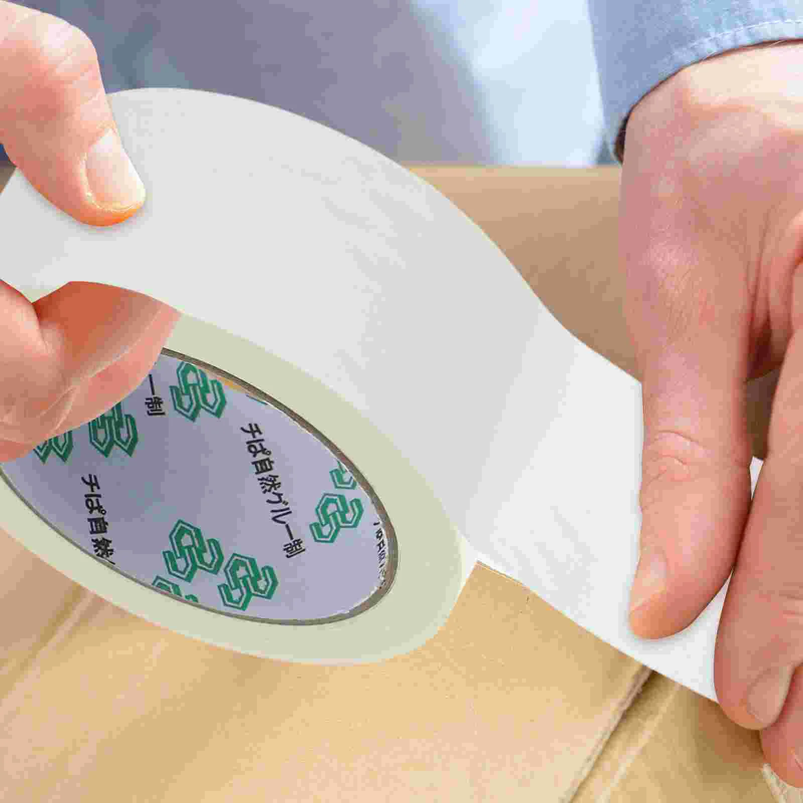 2 Rolls Adhesive Tape Sealing Clear Double Sided White Out Kraft Paper Mailing for Packages