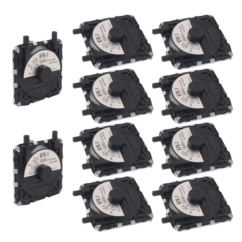 Boiler Gas Water Heater Pressure Switch Kit Universal Pressure Switch KFR-1, Wall-Mounted Boiler Air Pressure Switch Set 10Pcs