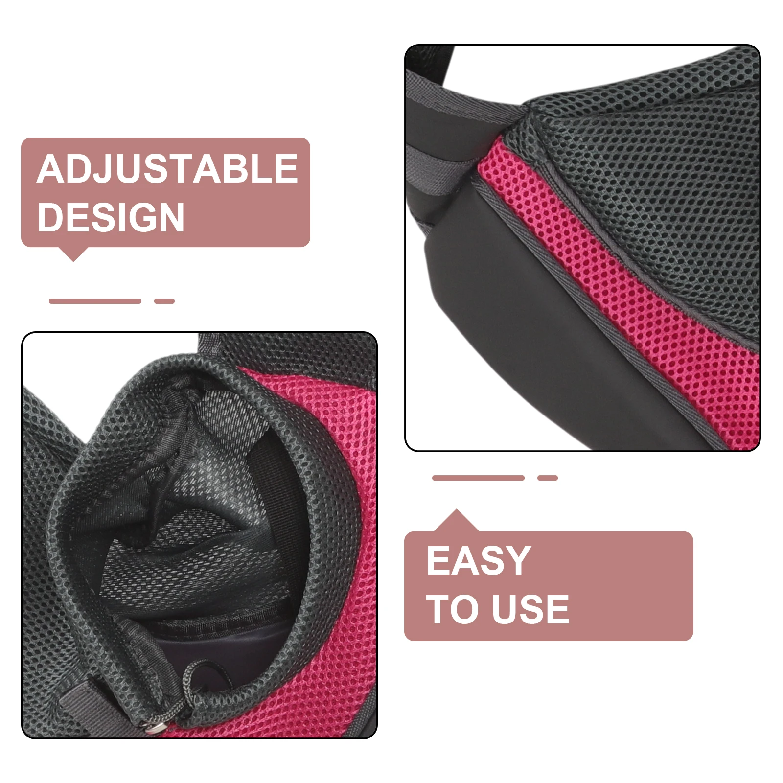 

Hands Free Dog Sling Bag Pet Shoulder Carrier 35*8.5*20cm Single-Shoulder Pet for Dog Cat Outside Walking - Size S(Rose Red)