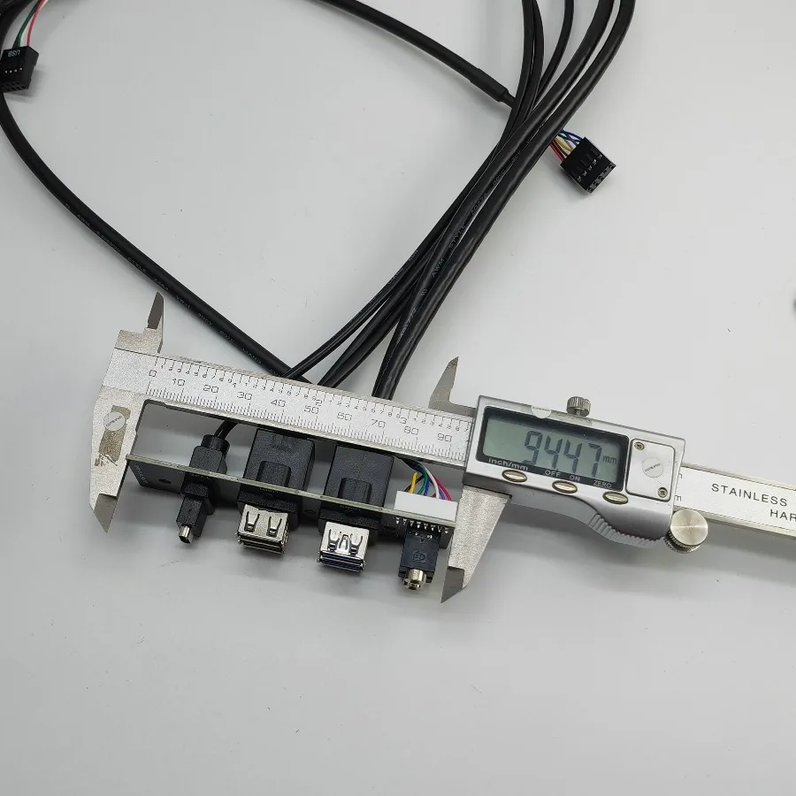 Computer Motherboard Extension Front Panel Cable 19Pin 9Pin To Type-C 2-Port USB 2.0 3.0 HD Audio 3.5mm Mic Speaker Socket Cord