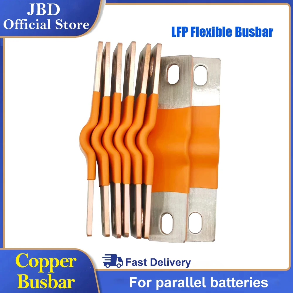 Flexible Busbar 300A 200A 56MM 74MM Lifepo4 Battery Cells Lithium Battery Straps Clips Studs Connecting Bars Pure Copper