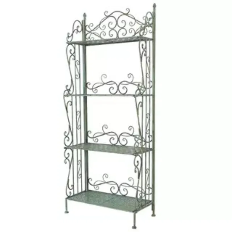 Retro wrought iron three or four-layer flower stand indoor outdoor garden balcony courtyard flower pot stand