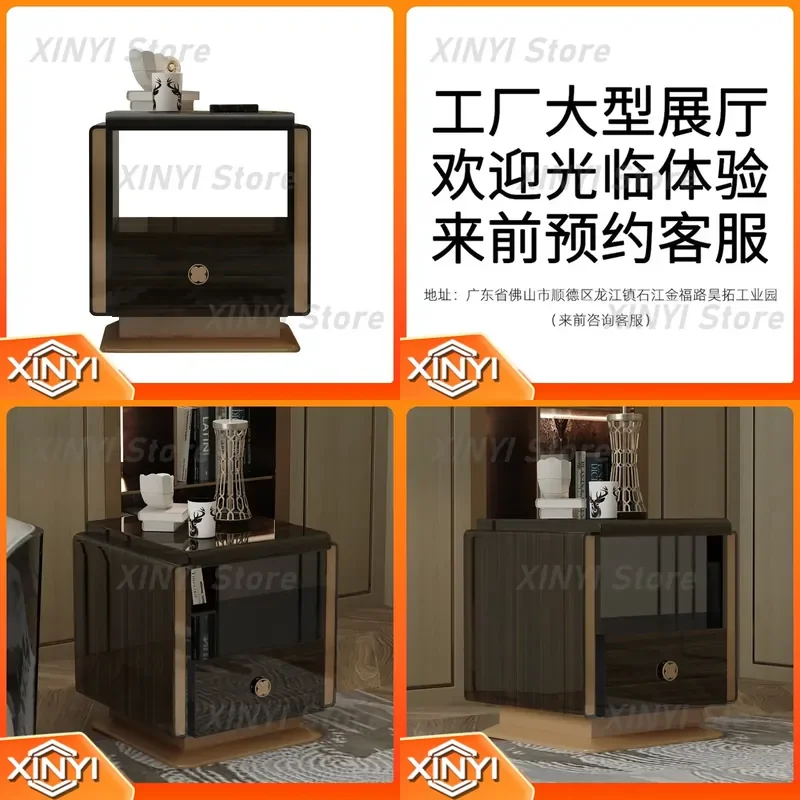 Postmodern Light Luxury Edge Table for Villa Luxury Living Room Sofa Corner Creative Storage Small Coffee Table Italian