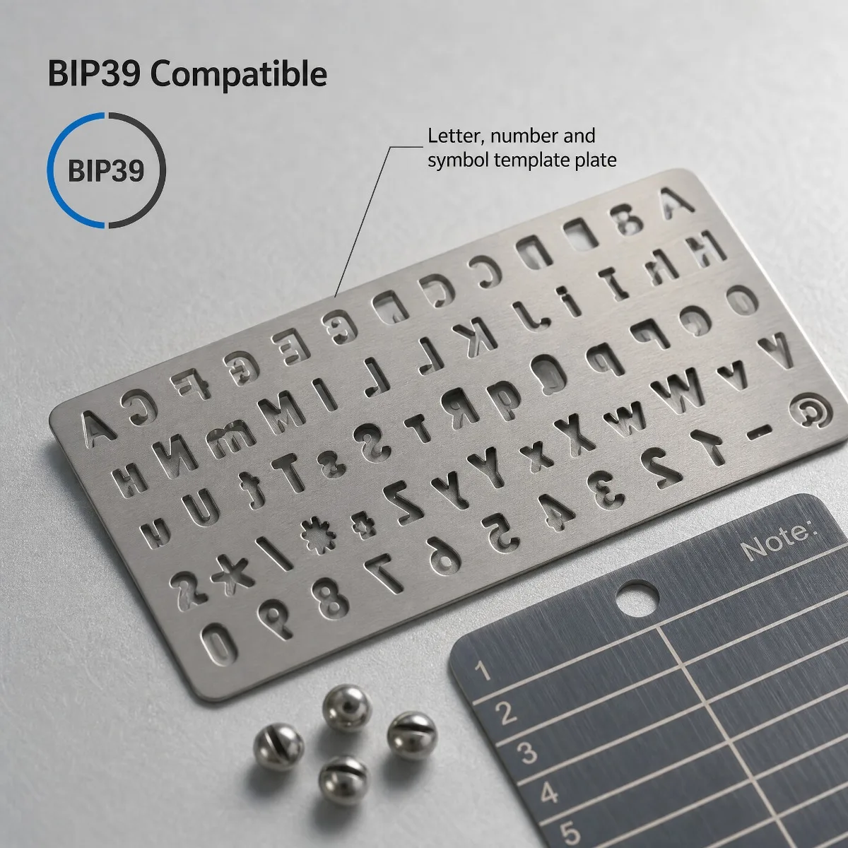 A Set of Stainless Steel Men's Card Bags Suitable for Bitcoin Cryptocurrency Password Storage Compatible with All BIP39