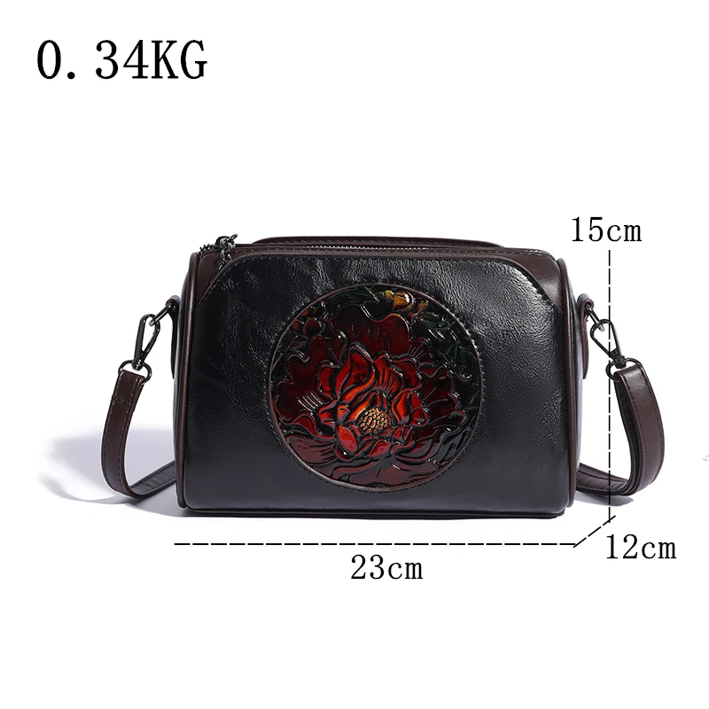 High Quality Oil wax Leather Shoulder Messenger Bag Women Handbag Simple Crossbody Bag Fashion Designer Ladies Daily Used Purse