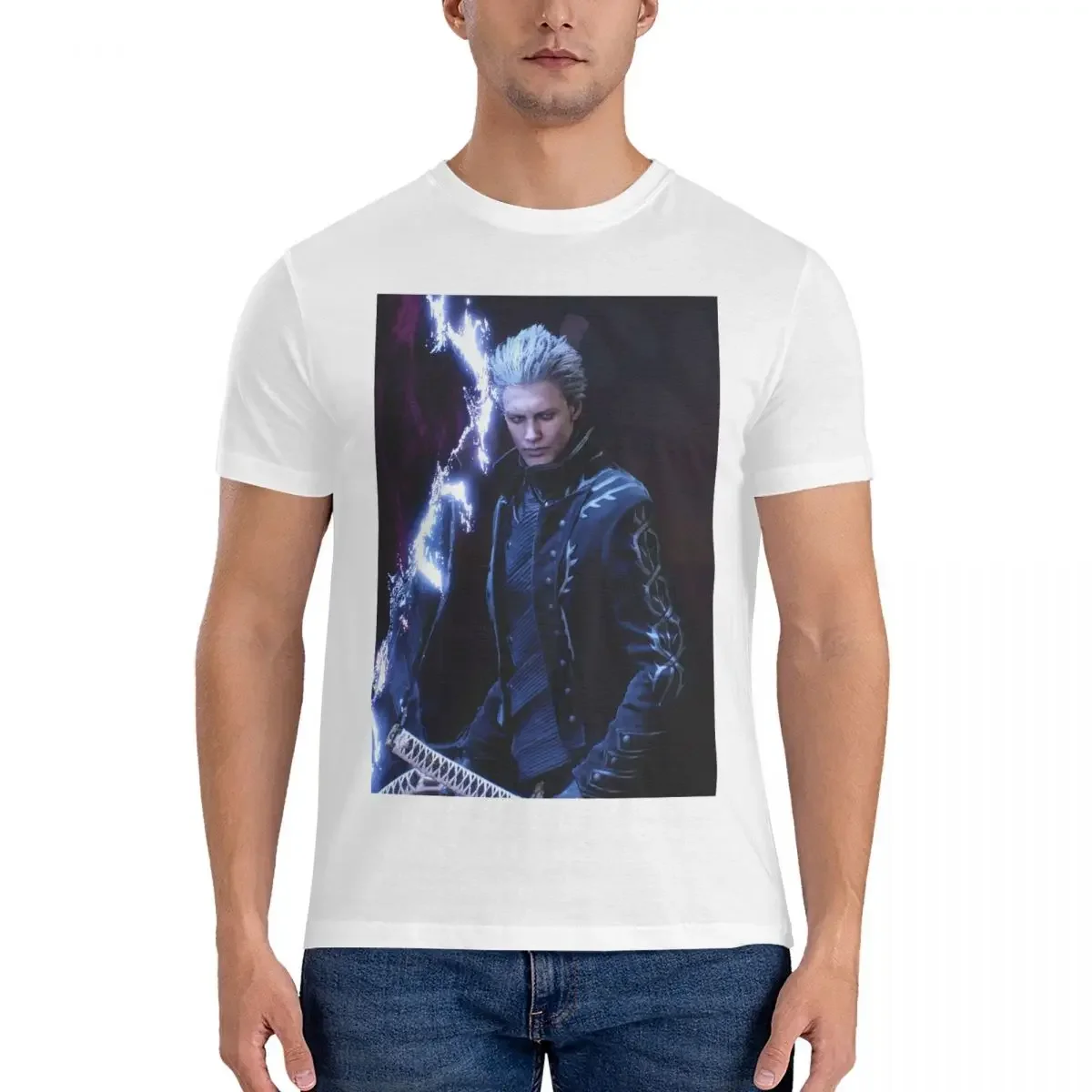 100% Cotton Vergil From The Devil May Cry Series T-shirt Men's Fashion Oversized T Shirt Men O-Neck Summer Shirts Tops S-6XL