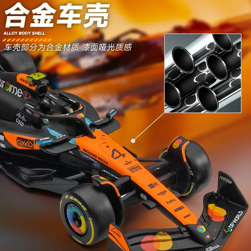 Bburago 1:43 2025 McLaren MCL39 F1 Formula 1 Racing Car Diecast Alloy Model #4 Norris #81 Piastri Collection Gift For Fans view 5