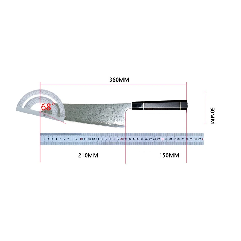8 Inch Kiritsuke Knife 73-layers Damascus VG10 Steel Blade Sharp Chef Slicing Cleaver BBQ Japanese Kitchen Knives Ebony Handle
