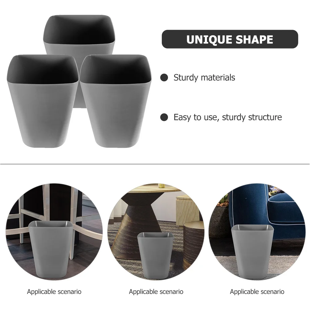 

3 Pcs Outdoor Trash Can Kitchen Garbage Bin Camping Bins for Pp Bathroom Cans Office