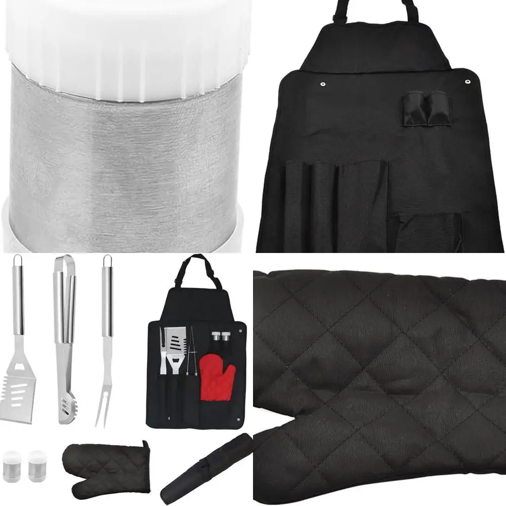 

Набор для барбекю из нержавеющей стали, 7 предметов, с фартуком