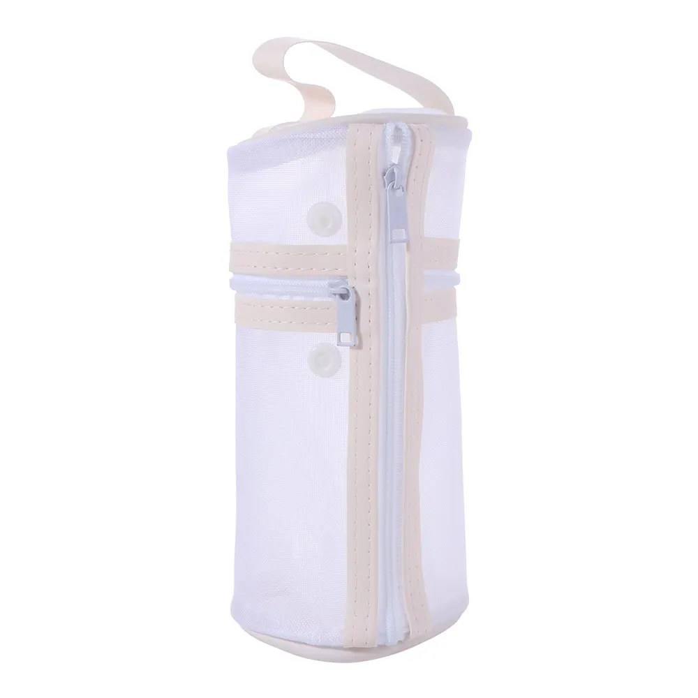 Simple Makeup Brushes Storage Bag Portable Large Capacity Mesh Pencil Case Standable Vertical Stationery Storage Organizer