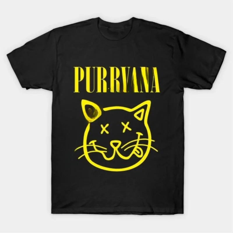 Summer Short Sleeve Fashion Oversized Tee Brand Man Tee Black Tshirts for Mens PURRVANA T Shirt Unisex Cotton Graphic Harajuku