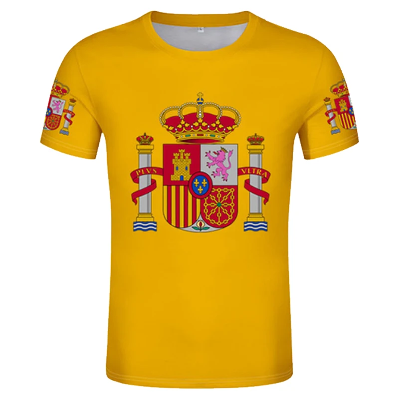 T-shirts Spain Flag 3D Print  Summer T Shirt Fashion Kids Hip Hop Casual Boys Girls Unisex Round Neck Tees Tops Clothing For Men