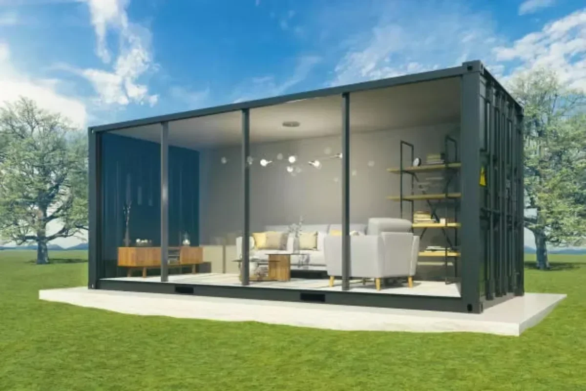 Luxury 20ft Prefabricated Houses with Kitchen Bathroom Black Shipping Container House with One Bedroom Hotel Use