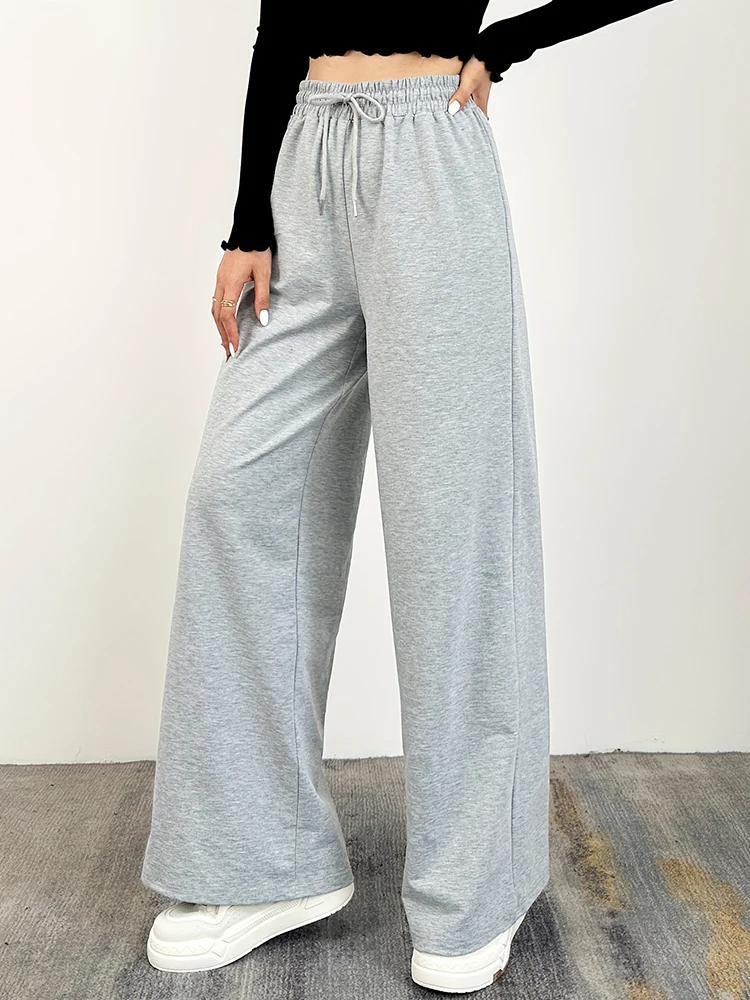 New Wide Leg Pants For Women Straight Pants Bottom All-Math Plain Fitness Joggers Pants Travel Basic Casual Pants On Sale