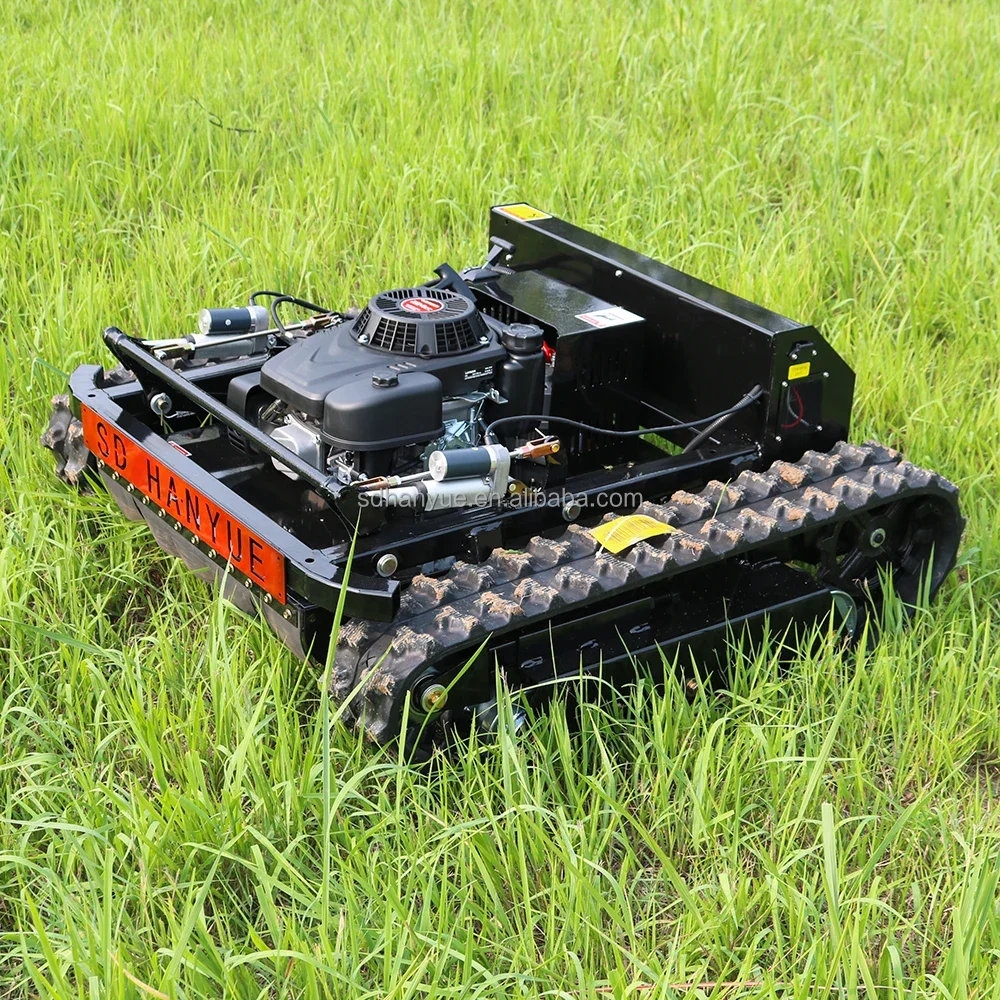 Hanyue 600mm Crawler Robot Gasoline Self Propelled Grass Cutter Garden Remote Control Lawn Mower For Sale