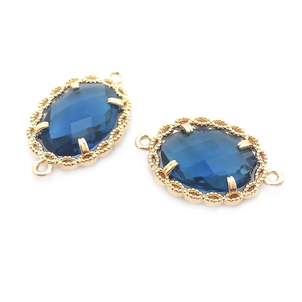18K Gold Color Lace Frame Oval Shape Connect Charms Pendants High Quality Necklace Earrings Accessories Rosediy official-website
