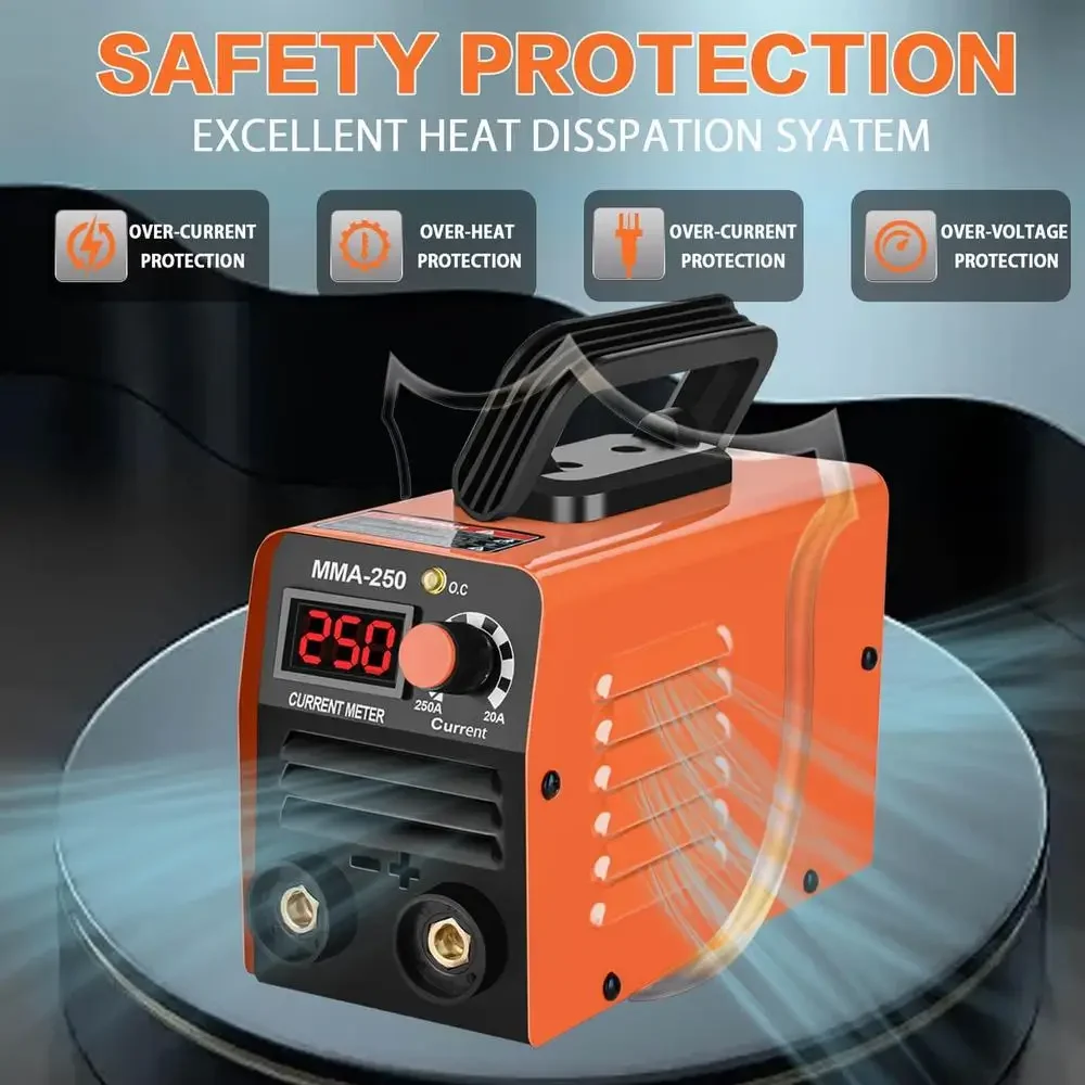 Super Portable Stick Welder Machine 110V 250A ARC MMA Welding Kit with 10pcs Welding Rod IGBT Inverter Technology Compact Design