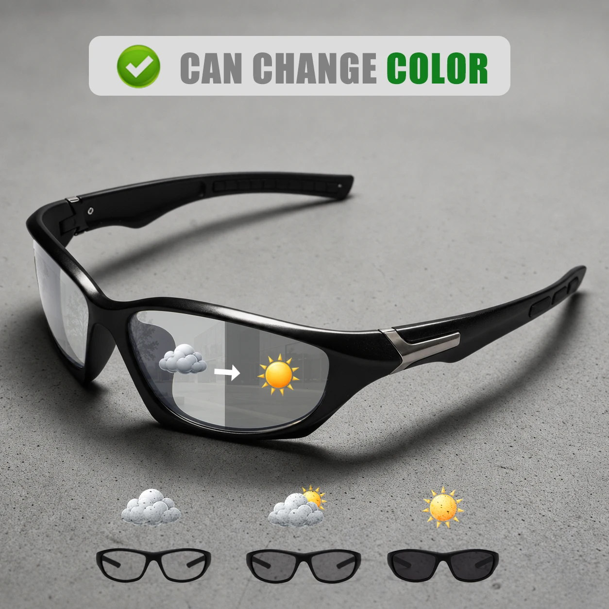 Multifunktionale Polarisierte Photochrome Sportsonnenbrille & Nachtsichtbrille UV400 für Innen- und Außenbereich Universell Einsetzbar – Detail 5