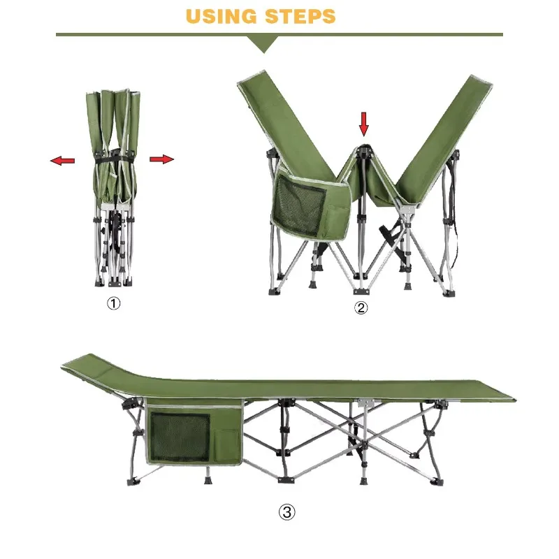 Wholesale Custom Outdoor Lightweight High Quality Travel Heavy Duty Portable Folding Carry Camping Cot Single Sleeping Bed