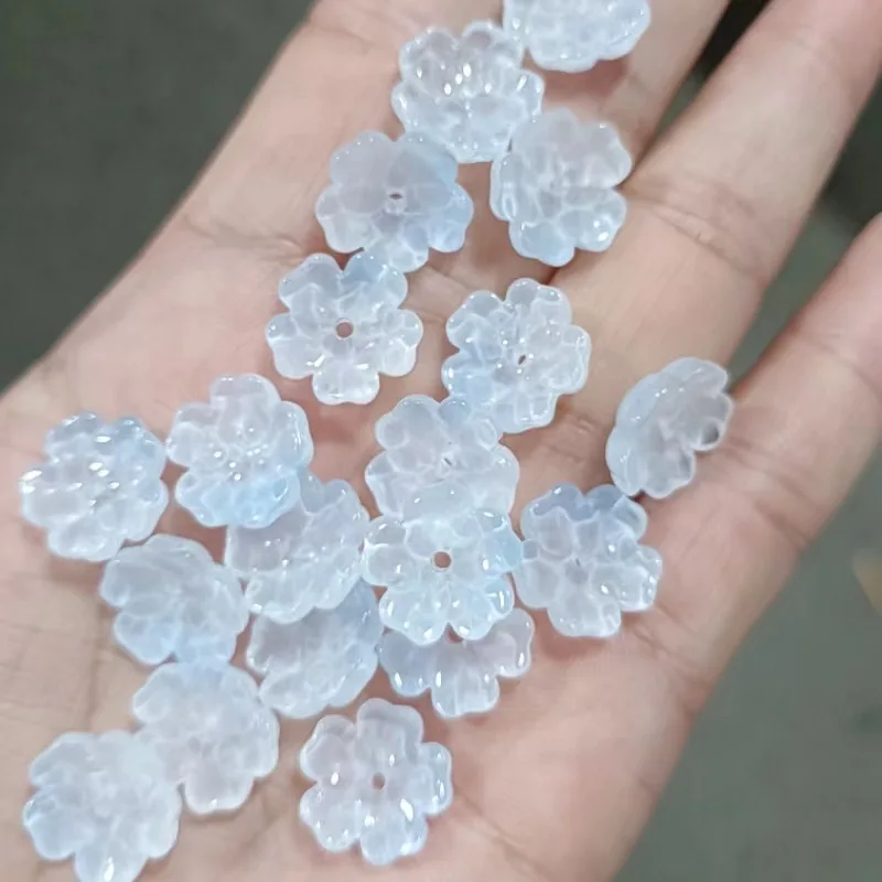 20Pcs 14mm Flower Czech Crystal Lampwork Glass Beads Colorful Glaze Spacer Bead for Jewelry Making DIY Necklace Earring Bracelet