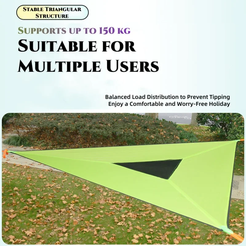 Triangle Hammock Portable Mesh Hanging Tree Tent Outdoor Camping Mesh Net Hammock Outdoor Furniture Multi-Person Hammock