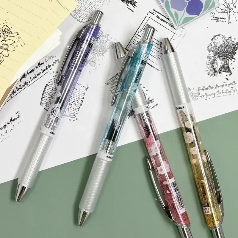 

New Arrivale Pente BLN75 Florals Flowers Limited Neutral Pen Limited Edition Black Quick-drying Ink Japanese Stationery