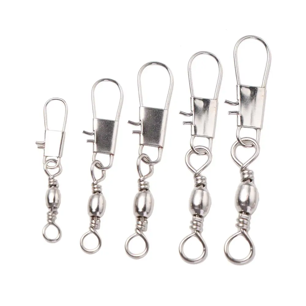 Stainless Steel Fishing Connector Pin High Strength Rolling Swivel Fishing Bearing Swivel Solid Rings Interlock
