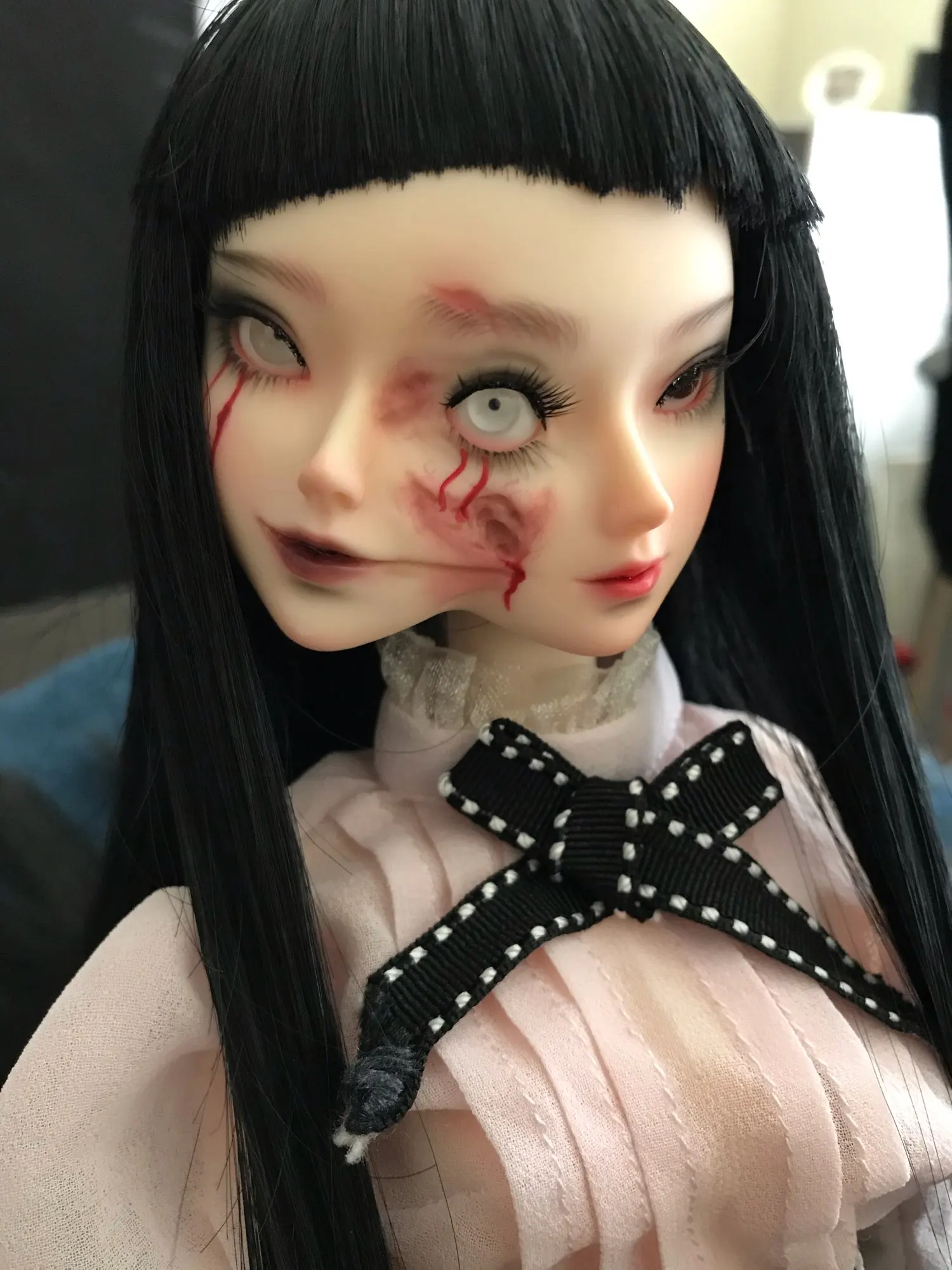 New Arrival BJD 1/4 Mio Fullset Double Face Conjoined Horror Anime Doll Professional Makeup Premium Resin Human Ghost Custom