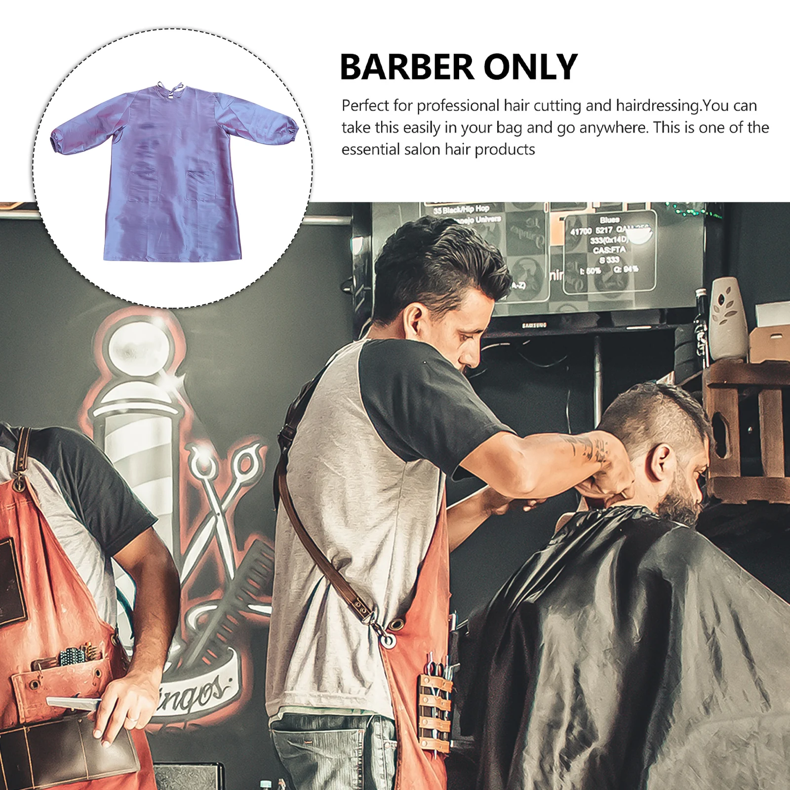 

1pc Waterproof Hair Cutting Apron Professional Barber Cape Long Sleeve Hairdressing Clothes For Salon Use Hair Styling Tools