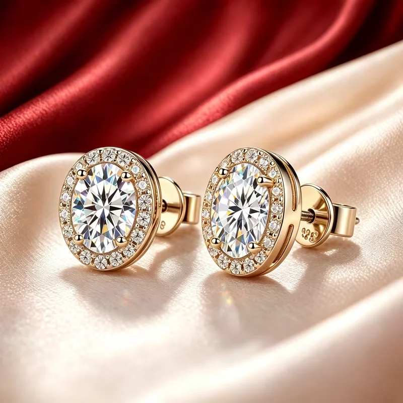 0,5~2,0 Karat ovale Moissanit-Ohrringe aus 925er Silber mit GRA-Zertifikat, modischer Hochzeitsschmuck, Brautschmuck, Jubiläumsgeschenk – Detail 7