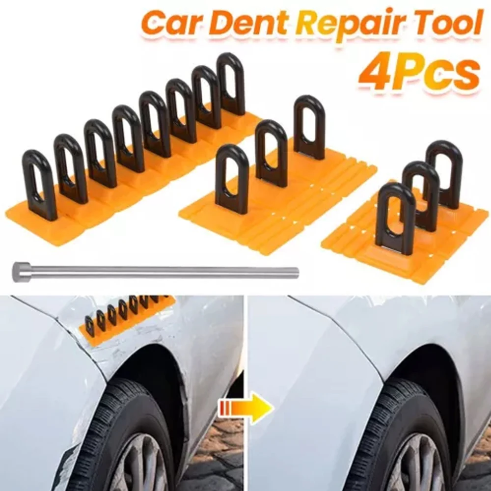 4PCS Quality  Car Body Repair Dent Remover Tools Kit Dent Repair Heavy Duty Paintless Strong Dent Puller Handle Lifter Glue Tabs