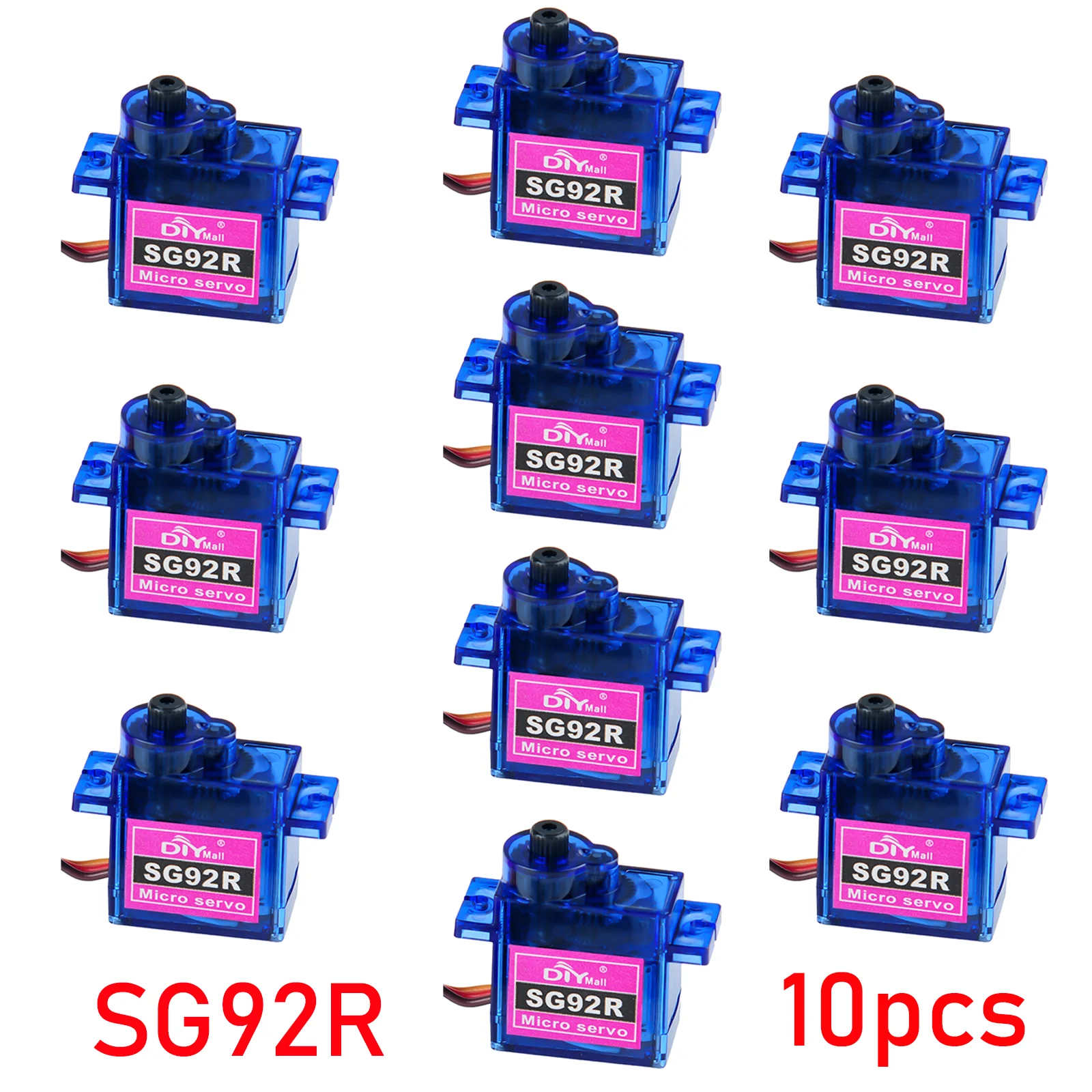 10PCS SG92R 9g Mini Analog Servo 180° 270° Angle Control 360° Continuous Rotation Micro Servo for RC Airplane Robot Car DIY