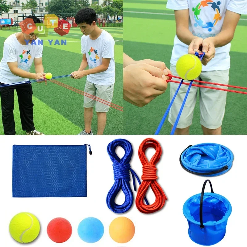 Adult Kids Toys Outdoor Games Sensory Integration Training Catch The Ball with A Rope Pass Challenge Track Dribble Parent-child