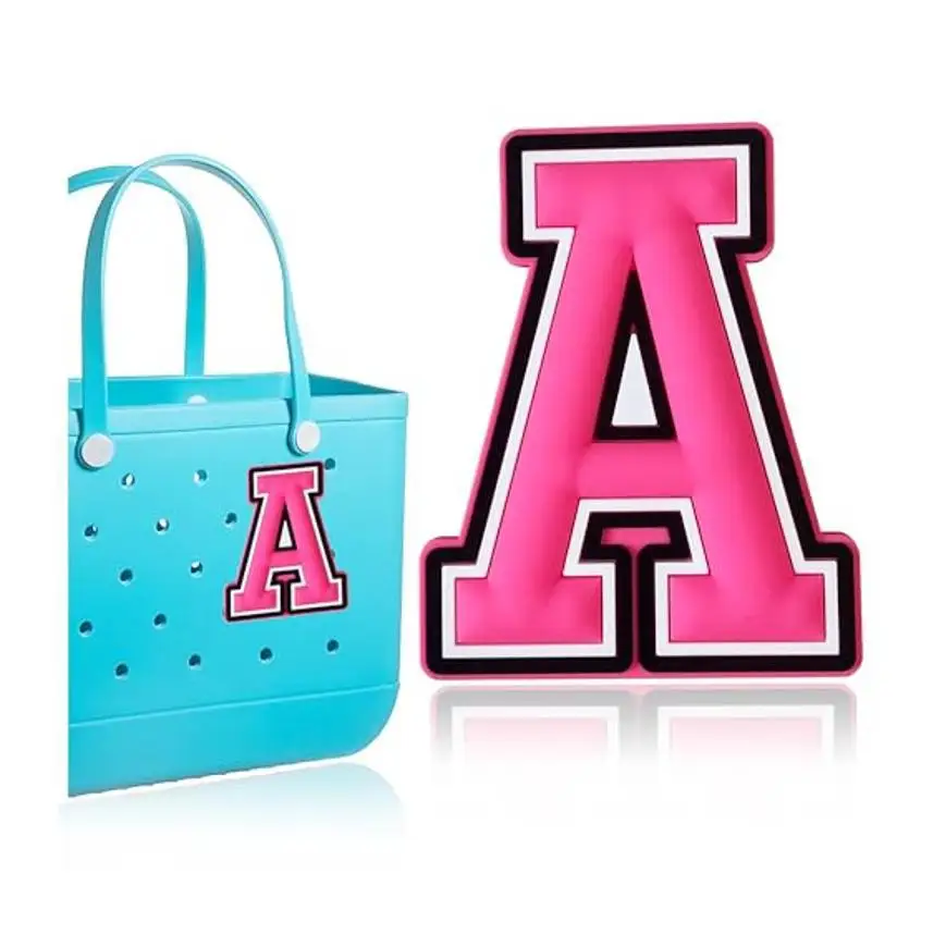 Bogg Bag Pink Letter Charm, Bogg Bag Zubehör Charm, Letter Insert Charm, kompatibel mit Mogg Bags und einfach Southe