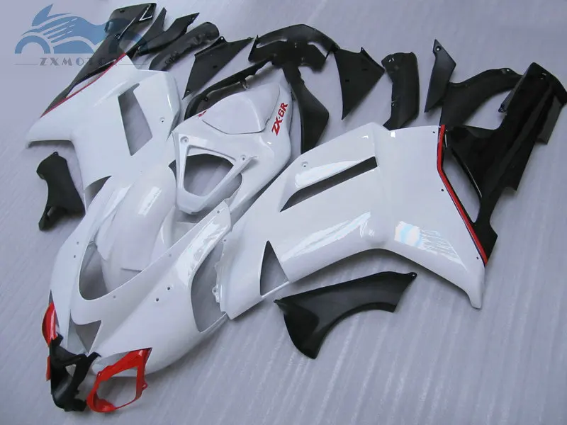 High quality full fairing kits for Kawasaki Ninja 2008 2007 636 ZX6R ABS plastic motorcycle body fairings set white ZX 6R 07 08