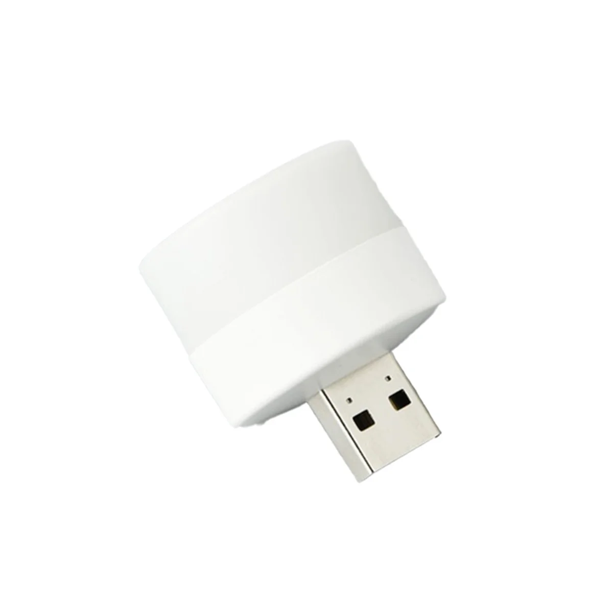 USB Plug Lamp Computer Mobile Power Charging USB Small Book LED Eye Protection Reading Round Night Light,Warm Light
